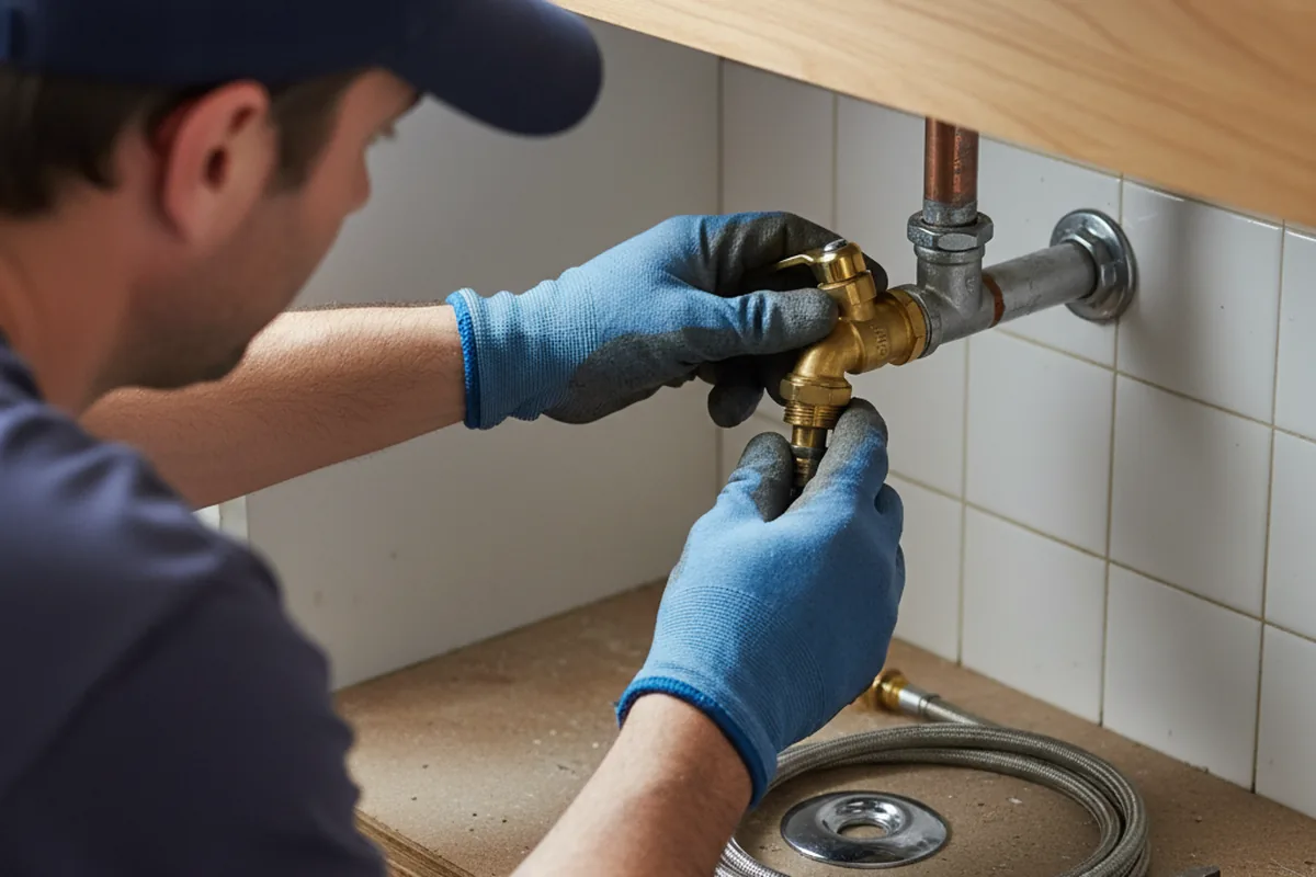 Shutoff valve and fitting work during Well Pump Repair in Center City